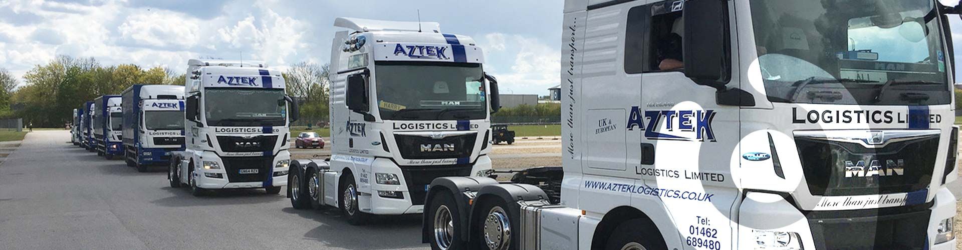A long line of Aztek vehicles