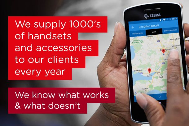 Person Using Map Application on Zebra Mobile Device
