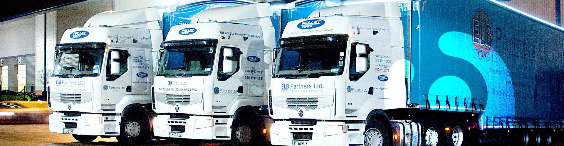 3 Pallet-Track Lorries outside the Hub