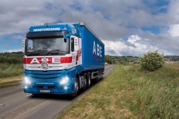 ABE lorry driving on country road